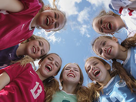 Foto van een meiden groepstraining